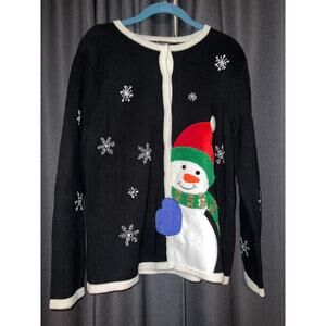 Ugly Christmas Sweater Cardigan Xmas Size Medium